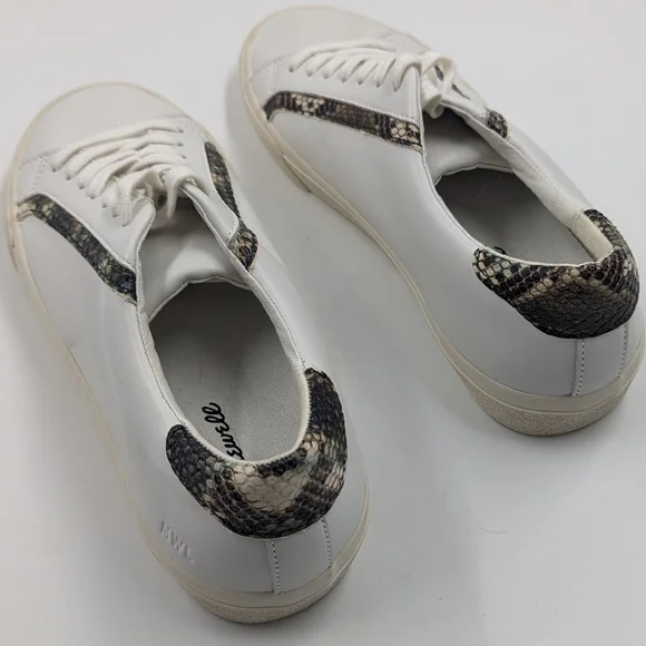 MADEWELL Sidewalk Low-Top Leather & Snake-Print Sneakers NWOB Sz 9 - Picture 7 of 14